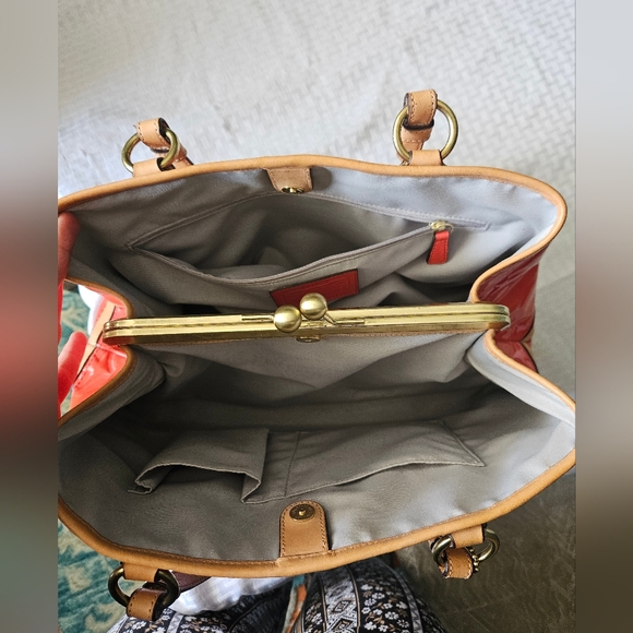 Coach Papaya Orange Peyton Kisslock Hand Bag - Picture 7 of 17